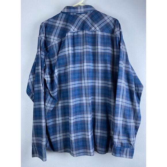 Patagonia Men's XL Blue Plaid Common Threads Organic Cotton Long Sleeve Pckts - Picture 4 of 10